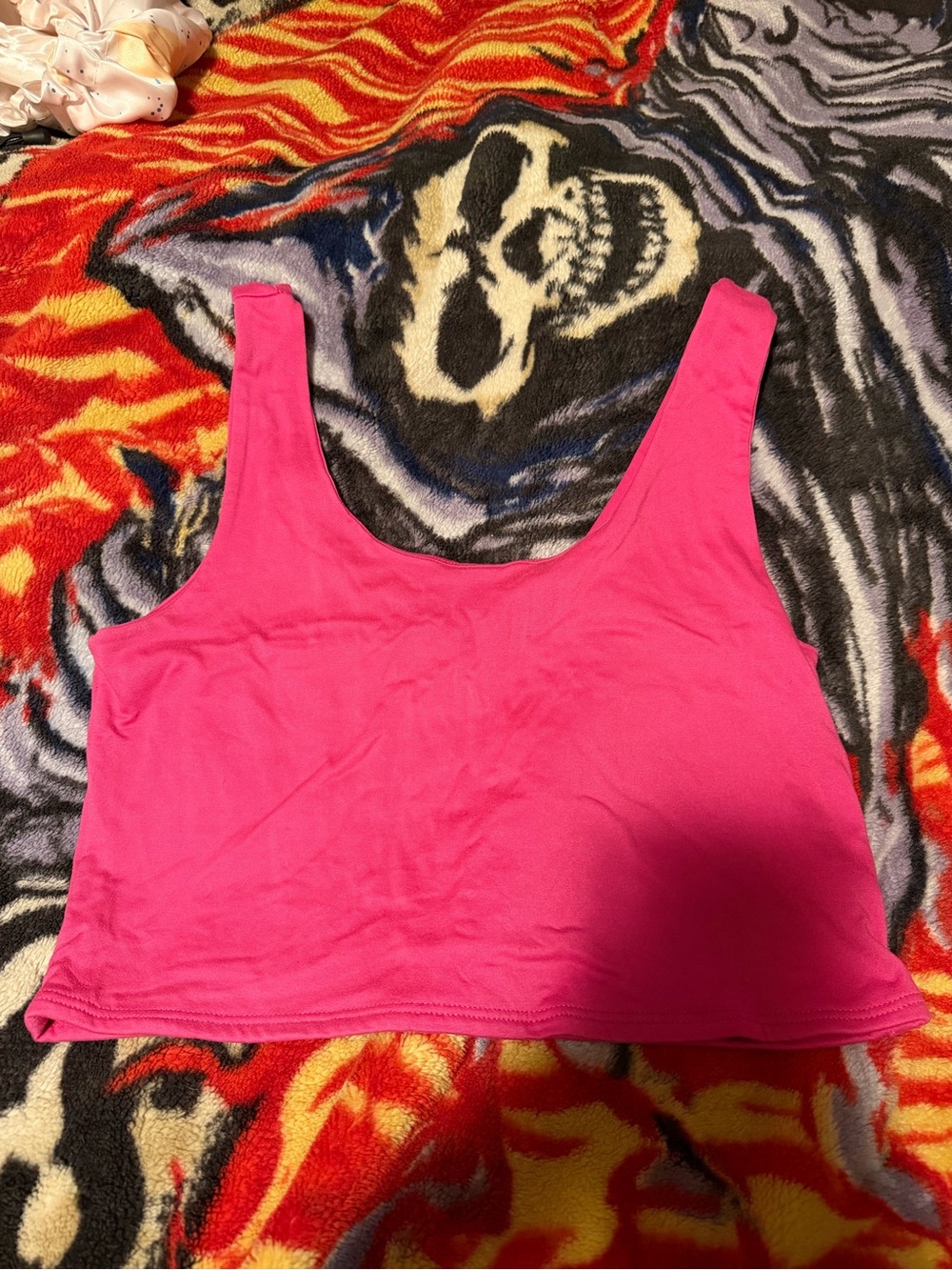 gaze Hot Pink Scoop Neck Crop Tank